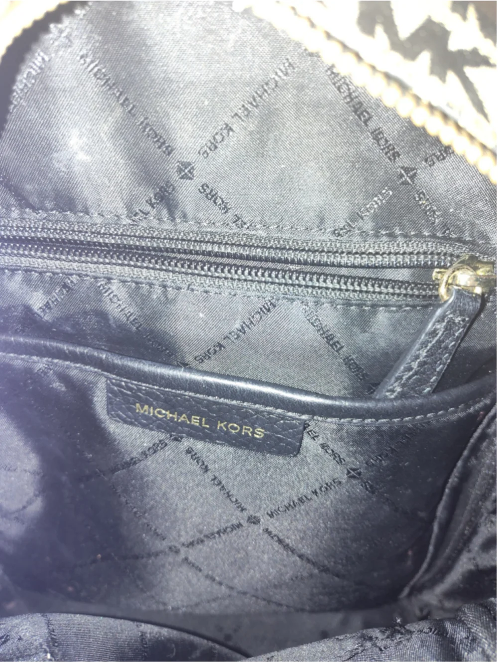 Women's Michael Kors Backpack One Size Black and Beige